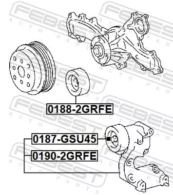 FEBEST Belt Tensioner, V-ribbed belt (0190-2GRFE)