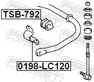 FEBEST Bracket, stabiliser mounting (0198-LC120)