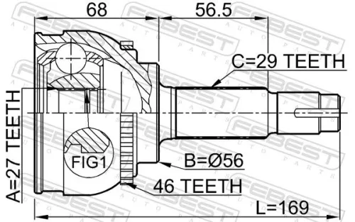 FEBEST Joint Kit, drive shaft (0210-040A46)