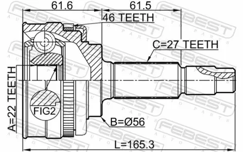 FEBEST Joint Kit, drive shaft (0210-051A46)