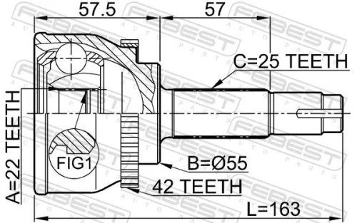 FEBEST Joint Kit, drive shaft (0210-060A42)