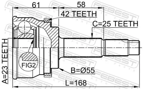 FEBEST Joint Kit, drive shaft (0210-061A42)
