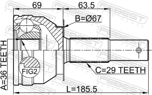 FEBEST Joint Kit, drive shaft (0210-A60)