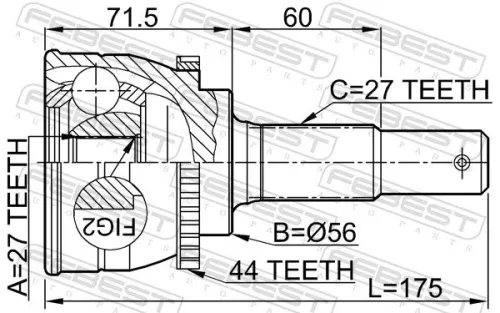 FEBEST Joint Kit, drive shaft (0210-C24A44)
