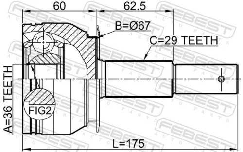 FEBEST Joint Kit, drive shaft (0210-D40AT)
