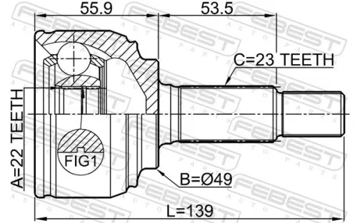 FEBEST Joint Kit, drive shaft (0210-K12E)
