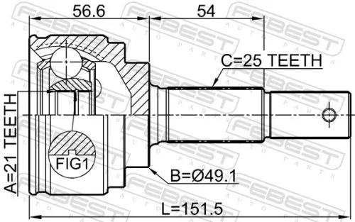 FEBEST Joint Kit, drive shaft (0210-K13K)