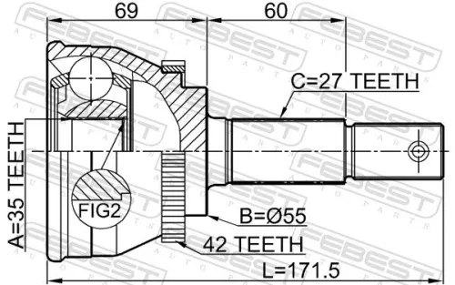 FEBEST Joint Kit, drive shaft (0210-N16MTA42)