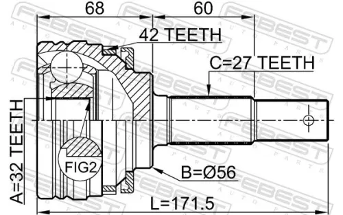 FEBEST Joint Kit, drive shaft (0210-P10A42)