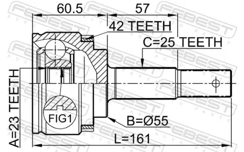 FEBEST Joint Kit, drive shaft (0210-QG18A42)