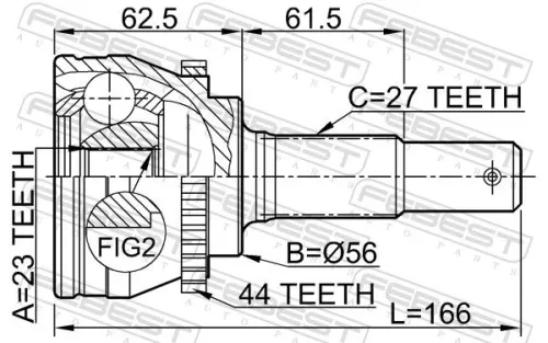 FEBEST Joint Kit, drive shaft (0210-V10A44)