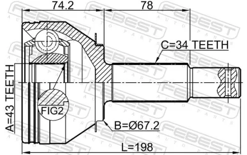 FEBEST Joint Kit, drive shaft (0210-Y62R)