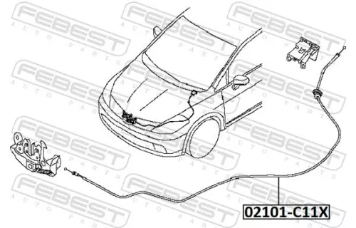 FEBEST Bonnet Cable (02101-C11X)