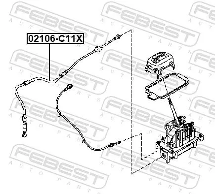 FEBEST Cable Pull, automatic transmission (02106-C11X)