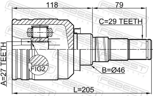 FEBEST Joint Kit, drive shaft (0211-CA33LH)