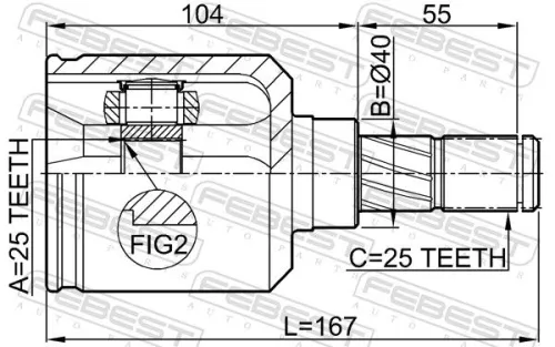 FEBEST Joint Kit, drive shaft (0211-P10)