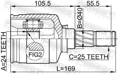 FEBEST Joint Kit, drive shaft (0211-P12QR20LH)