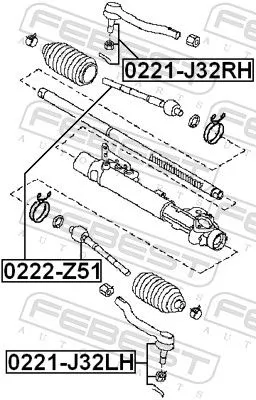 FEBEST Inner Tie Rod (0222-Z51)