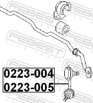 FEBEST Link/Coupling Rod, stabiliser bar (0223-005)