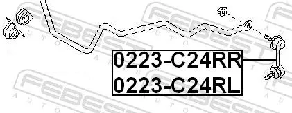 FEBEST Link/Coupling Rod, stabiliser bar (0223-C24RR)