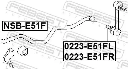 FEBEST Link/Coupling Rod, stabiliser bar (0223-E51FR)