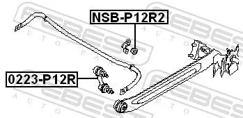FEBEST Link/Coupling Rod, stabiliser bar (0223-P12R)