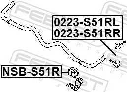 FEBEST Link/Coupling Rod, stabiliser bar (0223-S51RR)