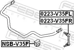 FEBEST Link/Coupling Rod, stabiliser bar (0223-V35FL)