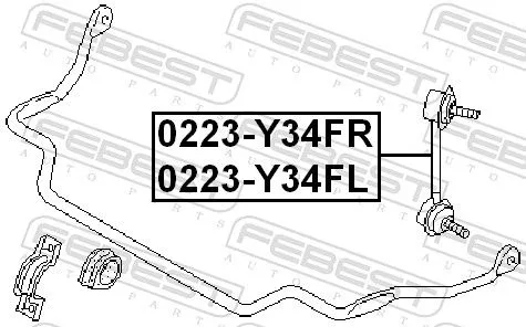 FEBEST Link/Coupling Rod, stabiliser bar (0223-Y34FL)