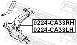 FEBEST Control/Trailing Arm, wheel suspension (0224-CA33LH)