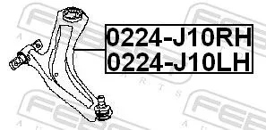 FEBEST Control/Trailing Arm, wheel suspension (0224-J10LH)