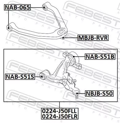 FEBEST Control/Trailing Arm, wheel suspension (0224-J50FLL)