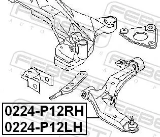 FEBEST Control/Trailing Arm, wheel suspension (0224-P12LH)