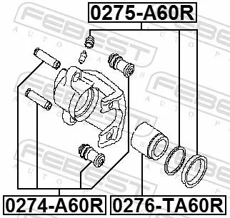 FEBEST Piston, brake caliper (0276-TA60R)