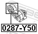 FEBEST Tensioner Pulley, V-ribbed belt (0287-Y50)