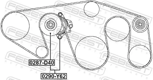 FEBEST Belt Tensioner, V-ribbed belt (0290-Y62)