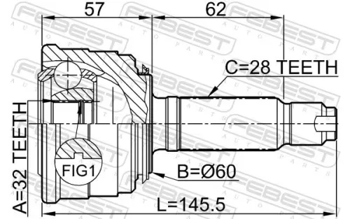 FEBEST Joint Kit, drive shaft (0310-022)