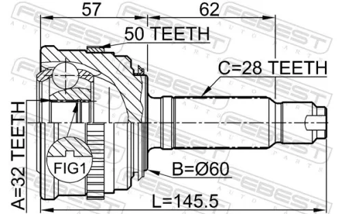 FEBEST Joint Kit, drive shaft (0310-022A50)