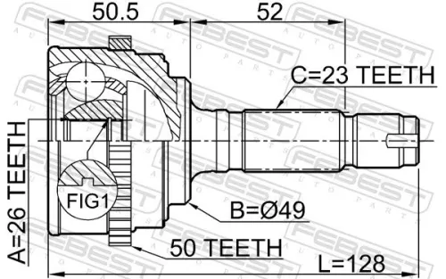 FEBEST Joint Kit, drive shaft (0310-061A50)