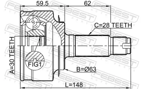 FEBEST Joint Kit, drive shaft (0310-BE)