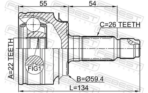 FEBEST Joint Kit, drive shaft (0310-CIVAT)