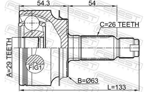 FEBEST Joint Kit, drive shaft (0310-CIVIC5D)