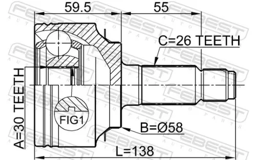 FEBEST Joint Kit, drive shaft (0310-FD)