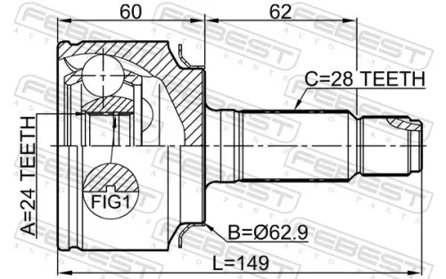 FEBEST Joint Kit, drive shaft (0310-LX15)