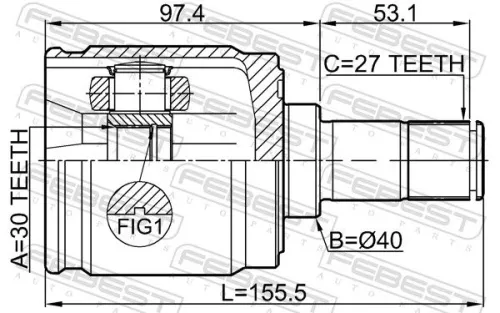 FEBEST Joint Kit, drive shaft (0311-CRVATLH)