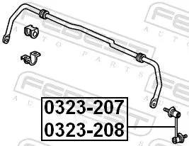 FEBEST Link/Coupling Rod, stabiliser bar (0323-208)