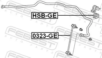 FEBEST Link/Coupling Rod, stabiliser bar (0323-GE)