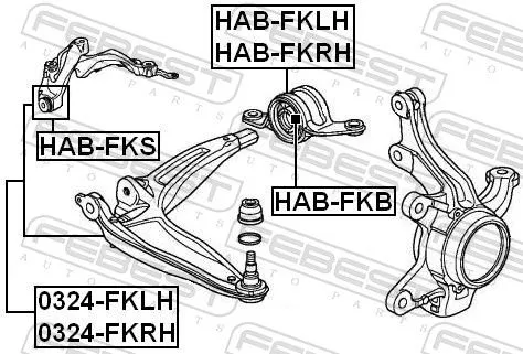 FEBEST Control/Trailing Arm, wheel suspension (0324-FKLH)