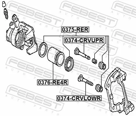 FEBEST Guide Bolt, brake caliper (0374-CRVLOWR)