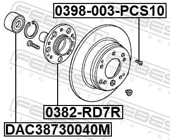 FEBEST Fastening Bolt, control arm (0398-003-PCS10)